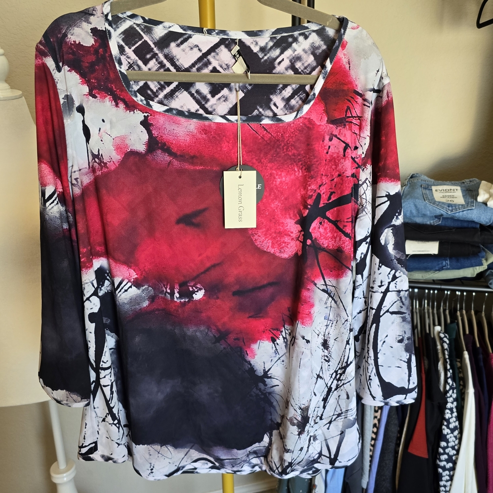 Lemon Grass Reversible XXL Blouse NWT